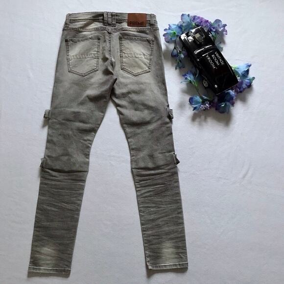 Preme NWOT Grey Wash Distressed Skinny Jeans Men 32 - Picture 7 of 12